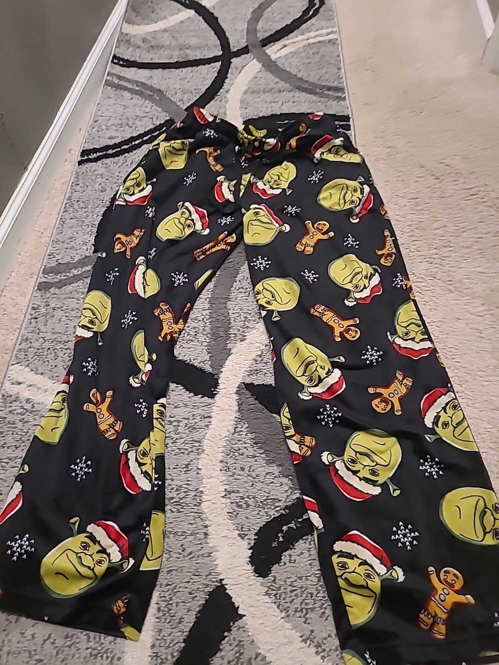 DREAMWORKS SHREK Christmas FLEECE LOUNGE PAJAMA PANTS Men’s XL GINGERBREAD